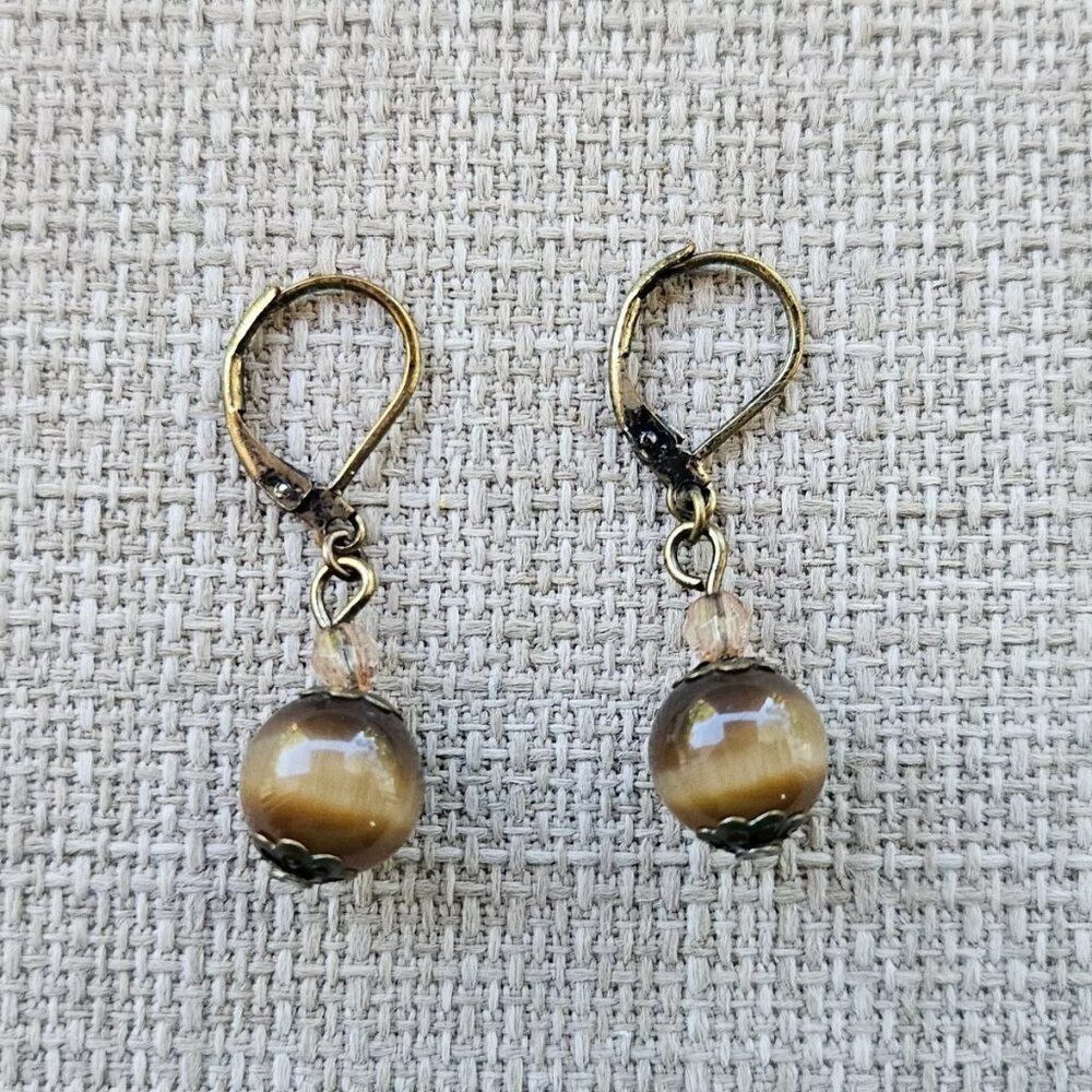 Earrings Fashion Jewelry Women Ear Jewelry Brown Faux Stone Drop Down Earrings